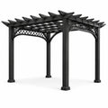 Pérgola de aluminio negro 300x300x240 cm para exterior