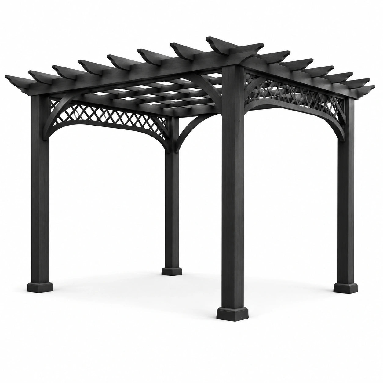 Pérgola de aluminio negro 300x300x240 cm para exterior
