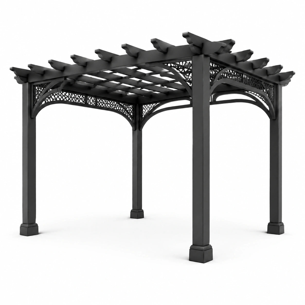 Pérgola de Aluminio y Acero Negra