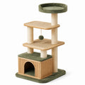 Árbol para Gato de Madera y Sisal con Plataforma de Terciopelo Verde 60x40x120cm