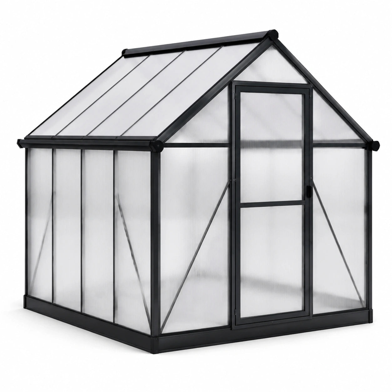 Invernadero de Aluminio y Policarbonato 190x184x195 cm Negro
