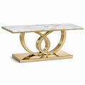 Mesa de centro de mármol y metal dorado