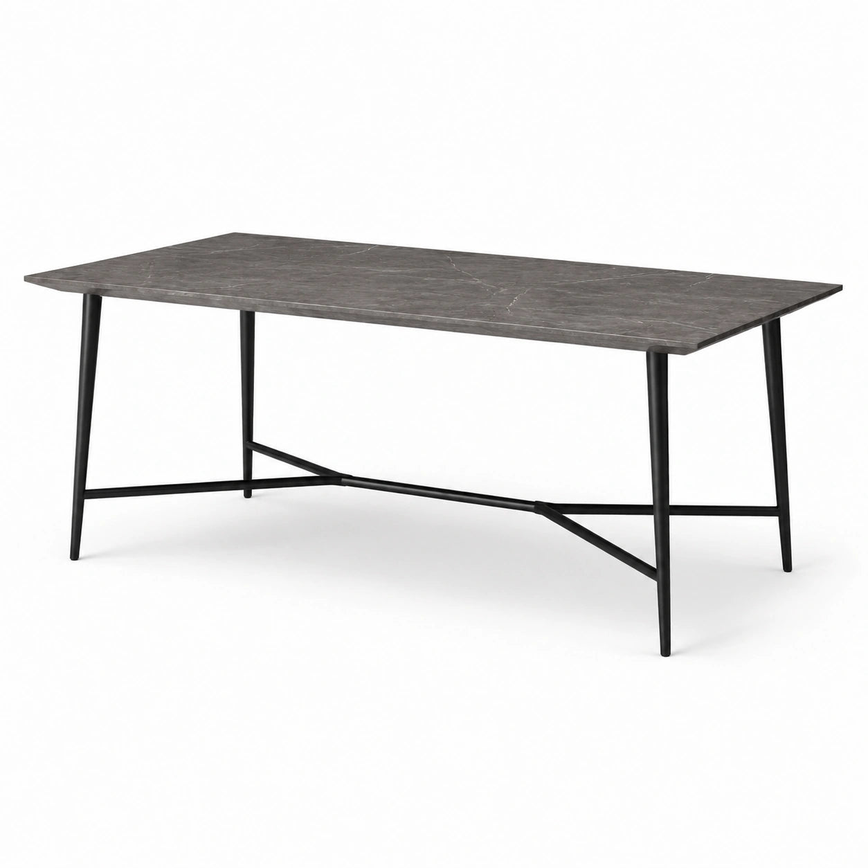 Mesa de comedor de mármol y metal 180x90x75 cm